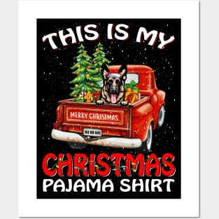 This Is My Christmas Pajama Shirt German Shepherd Truck Tree Posters and Art